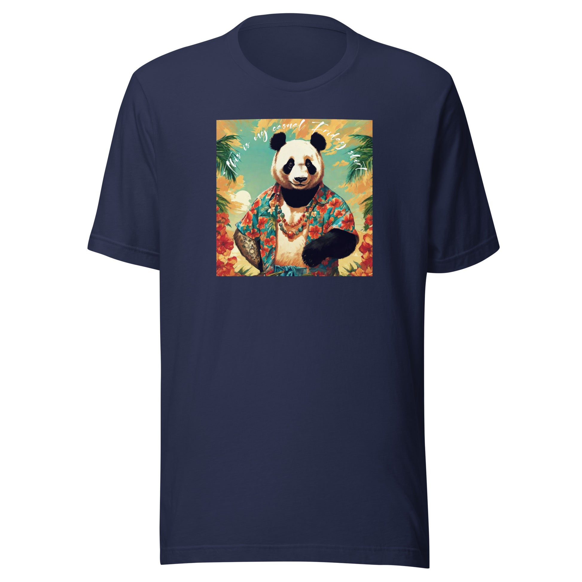 Casual Friday Panda Men's Funny T-Shirt Navy