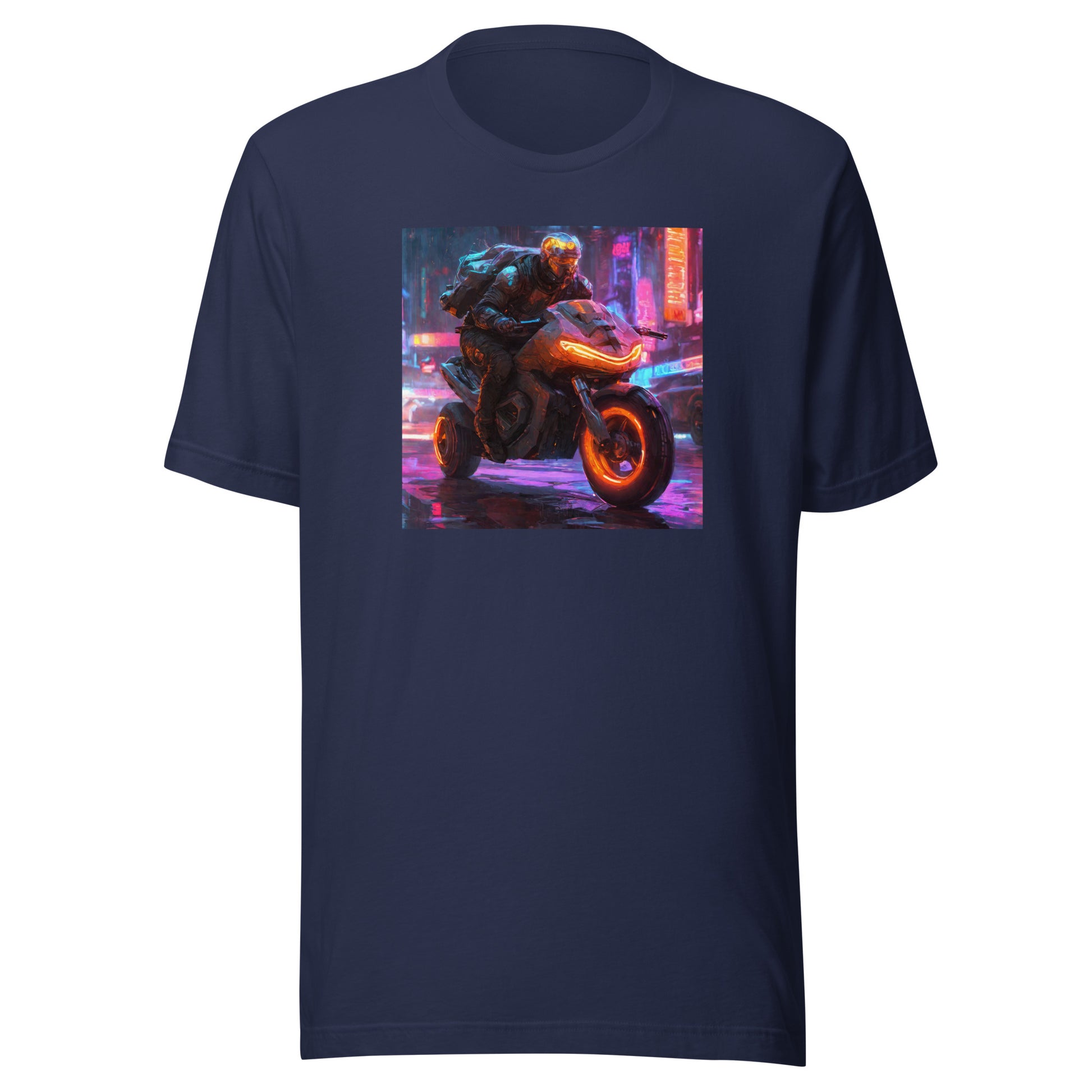 Cyberpunk Motorcycle Men's T-Shirt Navy