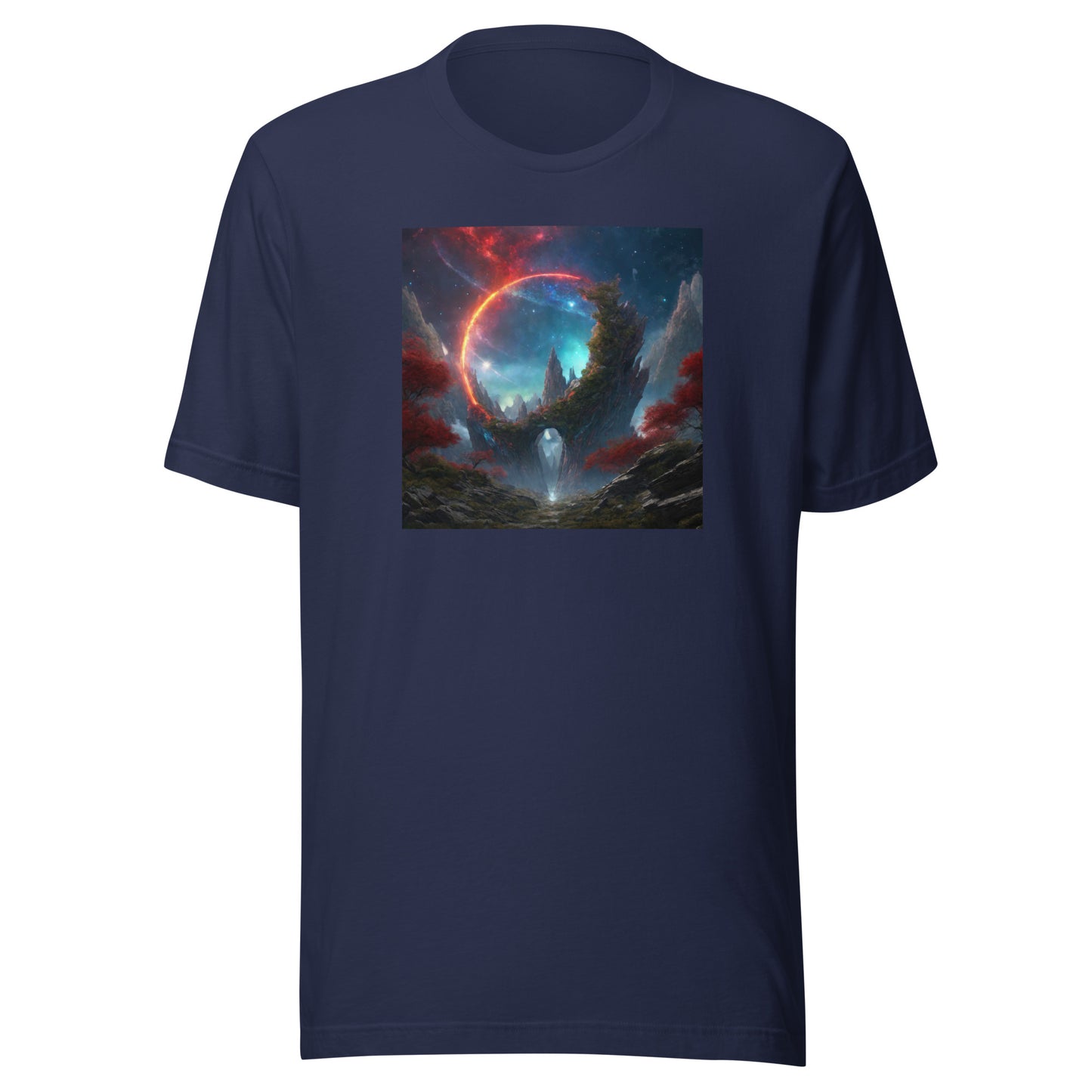 Ring of Fire Futuristic Landscape Men's Graphic Tee Navy