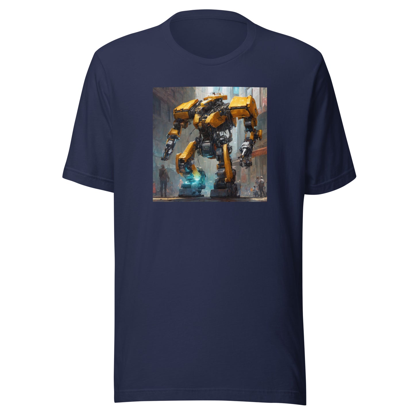 Yellow Mechanical Marvel Men's T-Shirt Navy