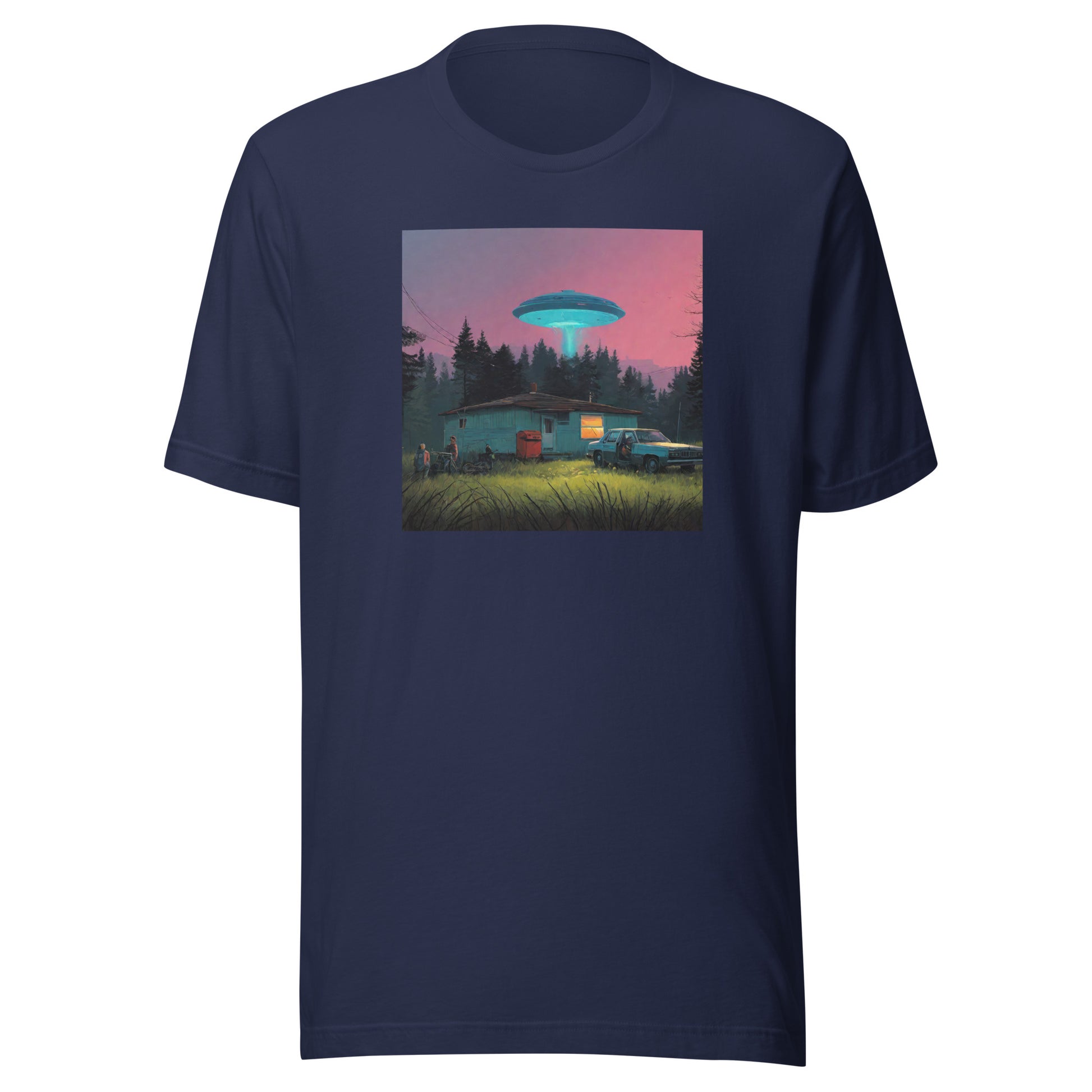 Backwoods Alien Abduction Men's Graphic Tee Navy