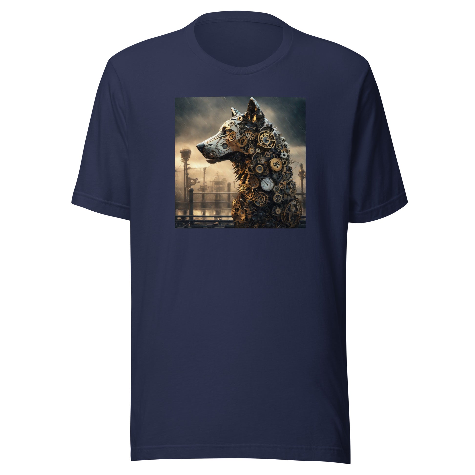 Clockwork Canine Men's SteampunkT-Shirt Navy