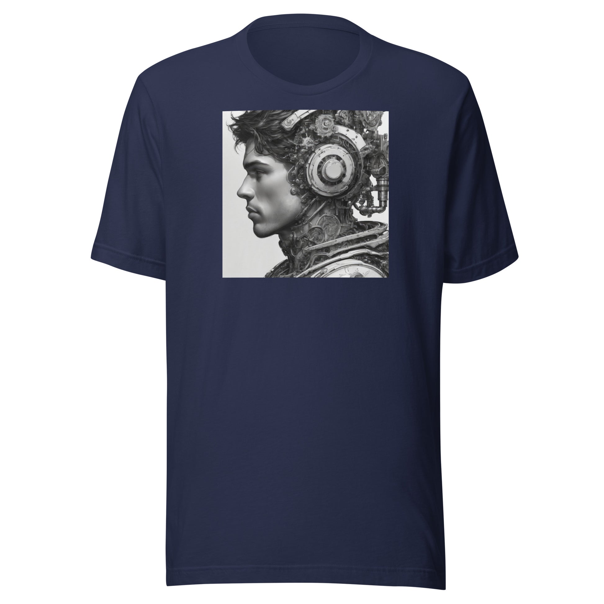 Bio-Mechanical Man Men's Sci-Fi T-Shirt Navy