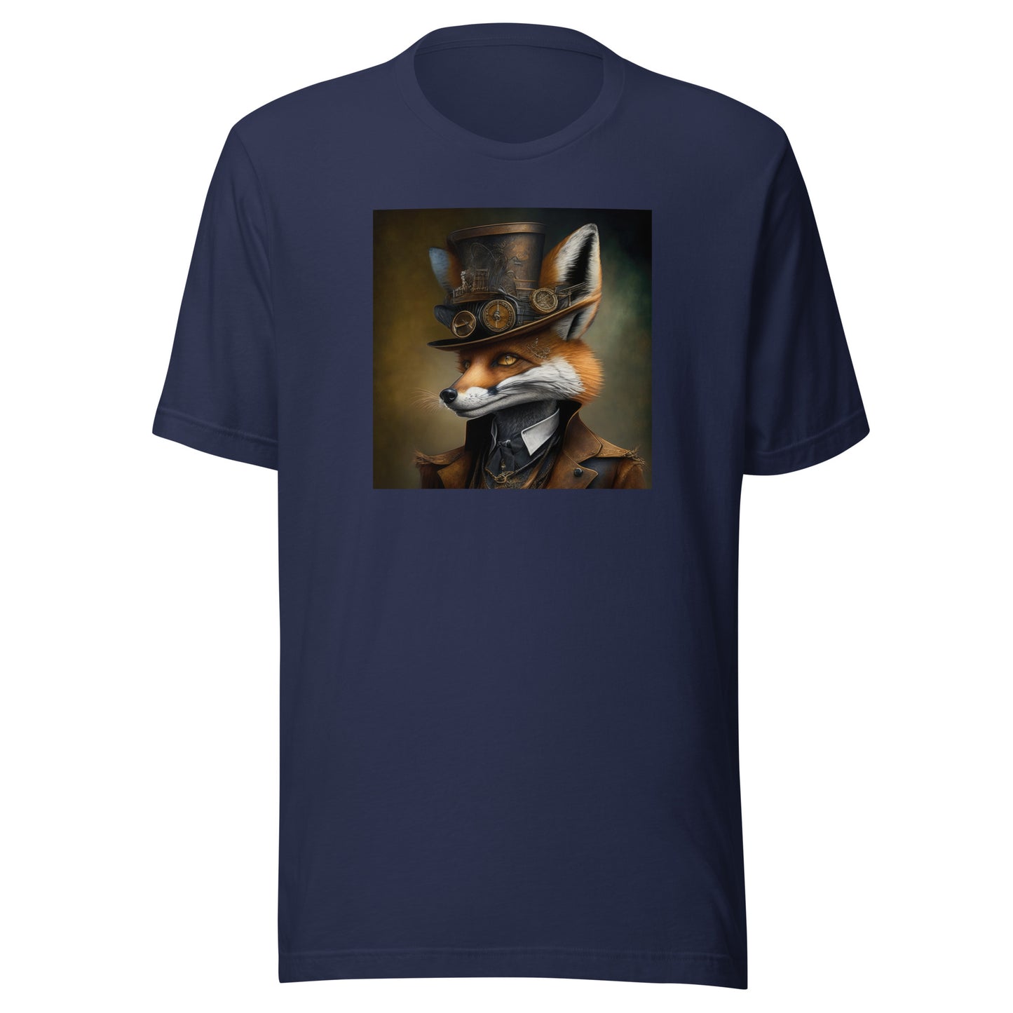 Gears & Genius Steampunk Fox Men's T-Shirt Navy