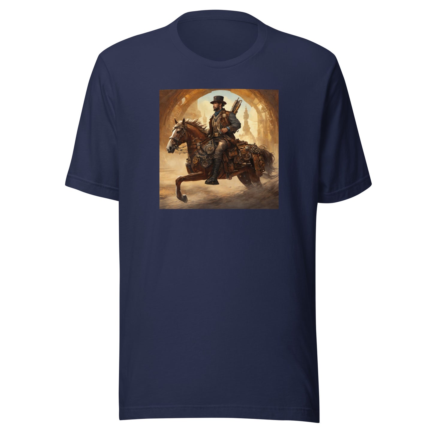 Geared Up Gunslinger Men's Steampunk T-Shirt Navy