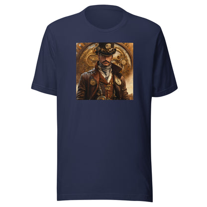 Brass and Copper Cowboy Men's Steampunk T-Shirt Navy