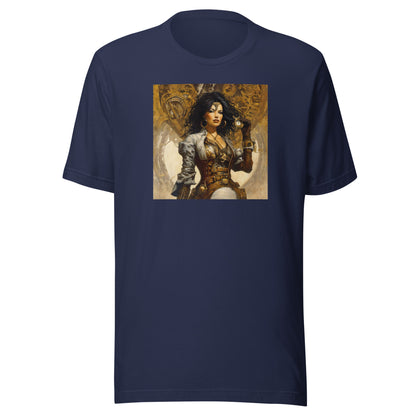 Steampunk Cowgirl Men's T-Shirt Navy