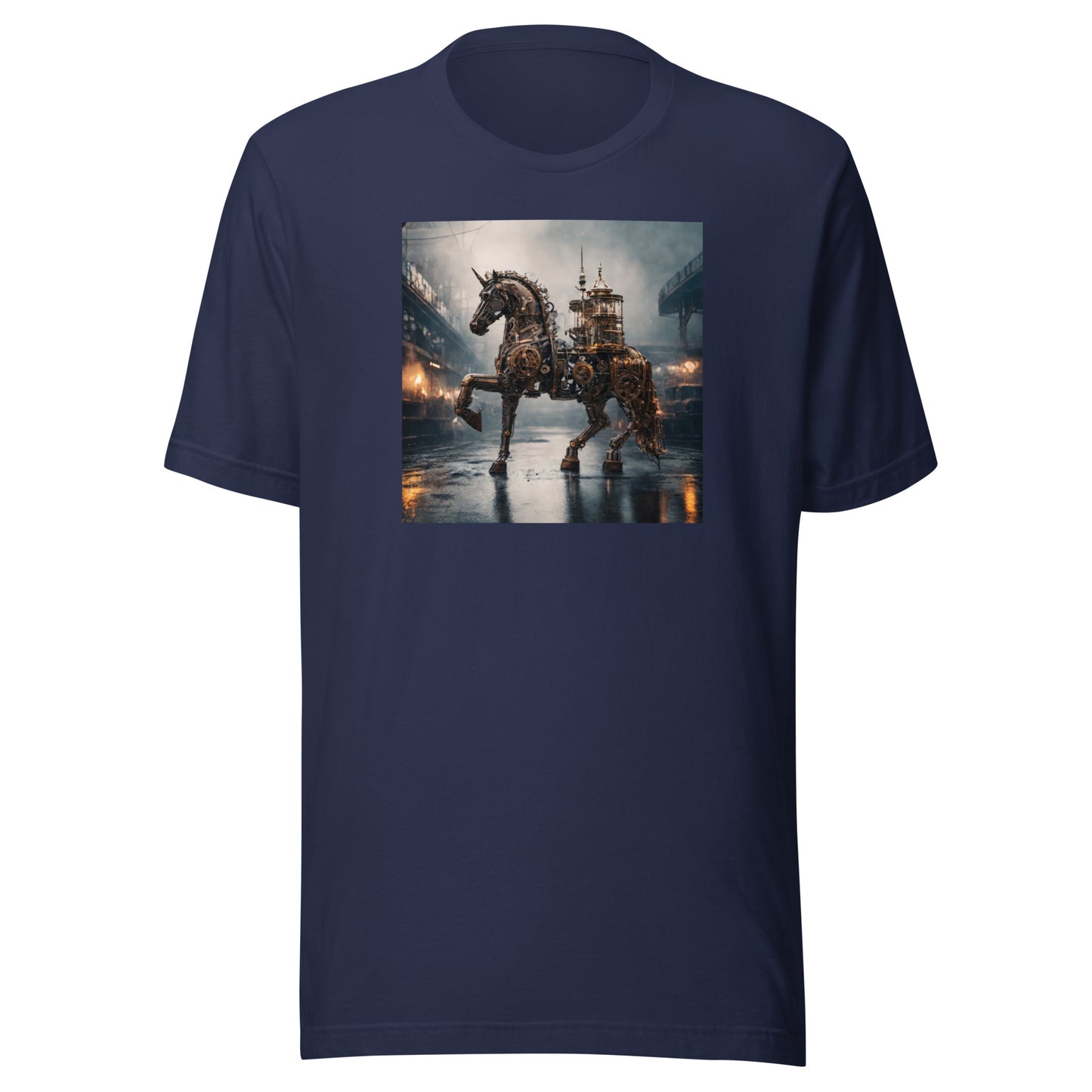 Steampunked Horse Men's Graphic Tee Navy