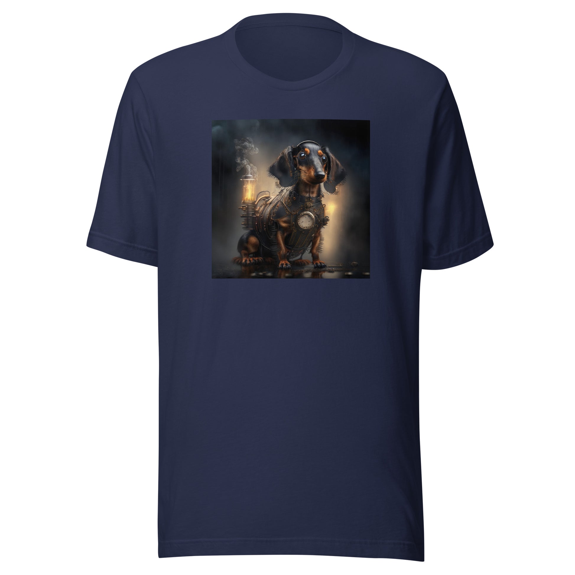 Pump Powered Pooch Men's Steampunk T-Shirt Navy