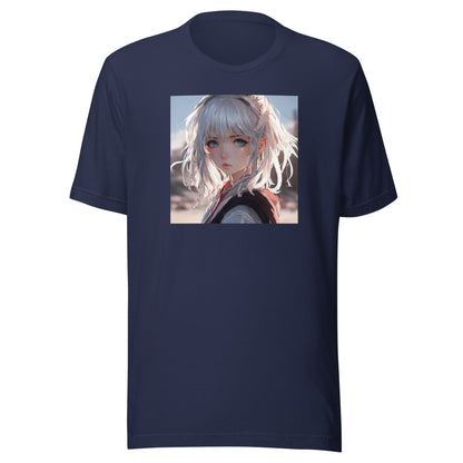 Sun-kissed Gaze Men's Anime Girl T-Shirt Navy