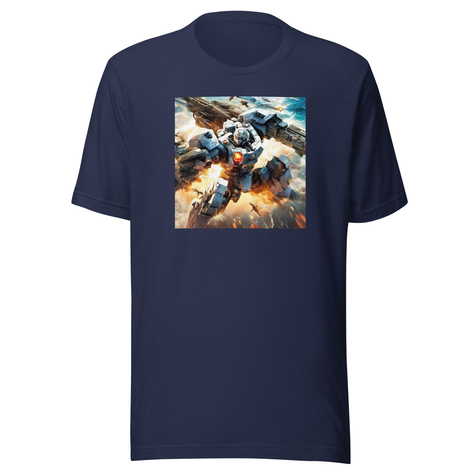 Bot in Battle Men's Anime T-Shirt Navy