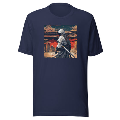 Shadowy Samurai Men's Anime T-Shirt Navy