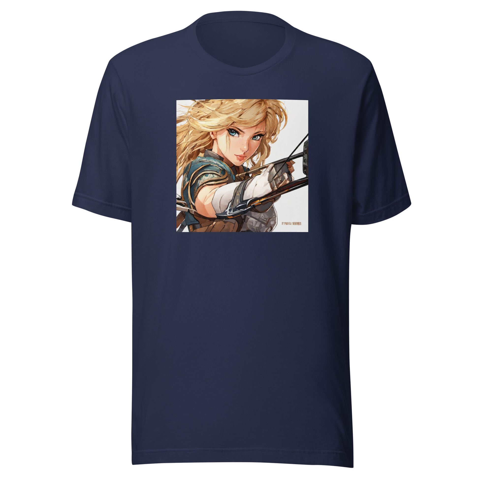 Fierce Shieldmaiden Men's Anime T-Shirt Navy