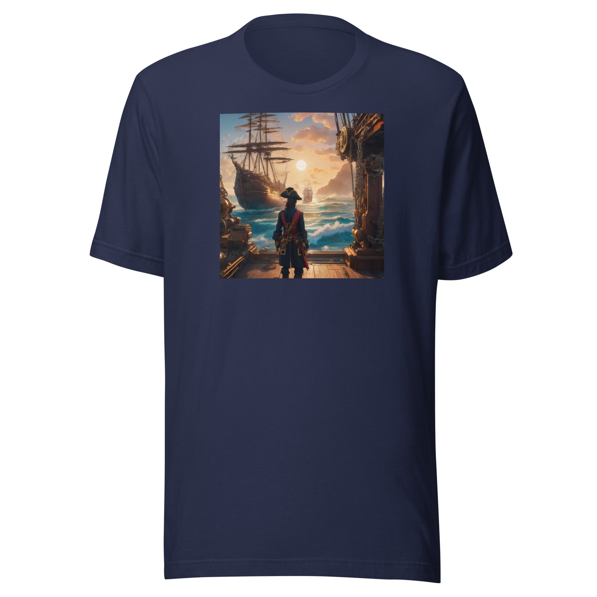 The Captain Awaits Men's Anime T-Shirt Navy