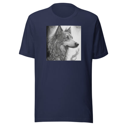 Serene Wolf Men's Graphic Tee Navy