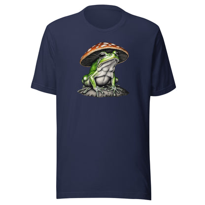 Frog in Shroom Cap Men's Graphic Tee Navy