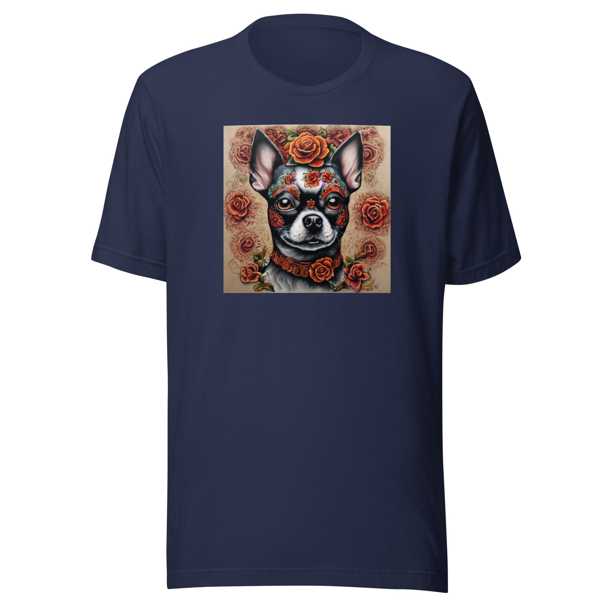 Day of the Dead Chihuahua Men's Dog Lover T-Shirt Navy