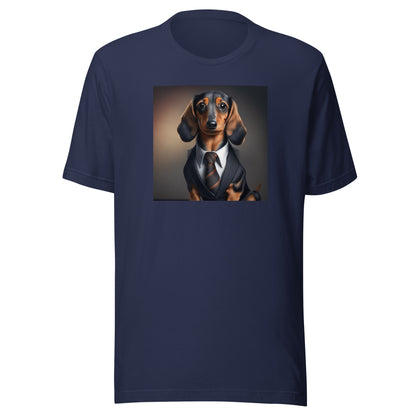 Dapper Dachshund Men's Dog Lover T-Shirt Navy