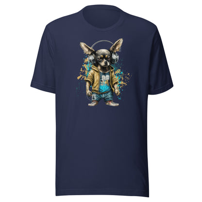 Cool Beats Chihuahua Men's Animal T-Shirt Navy