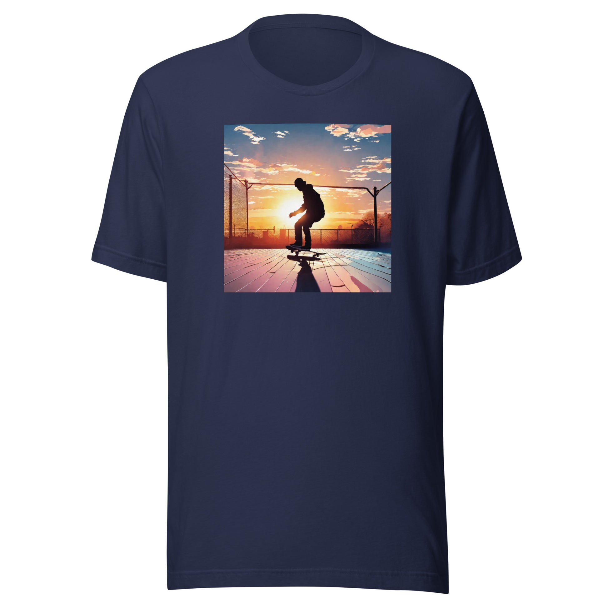 Skateboarding in the Sunset Men's T-Shirt Navy