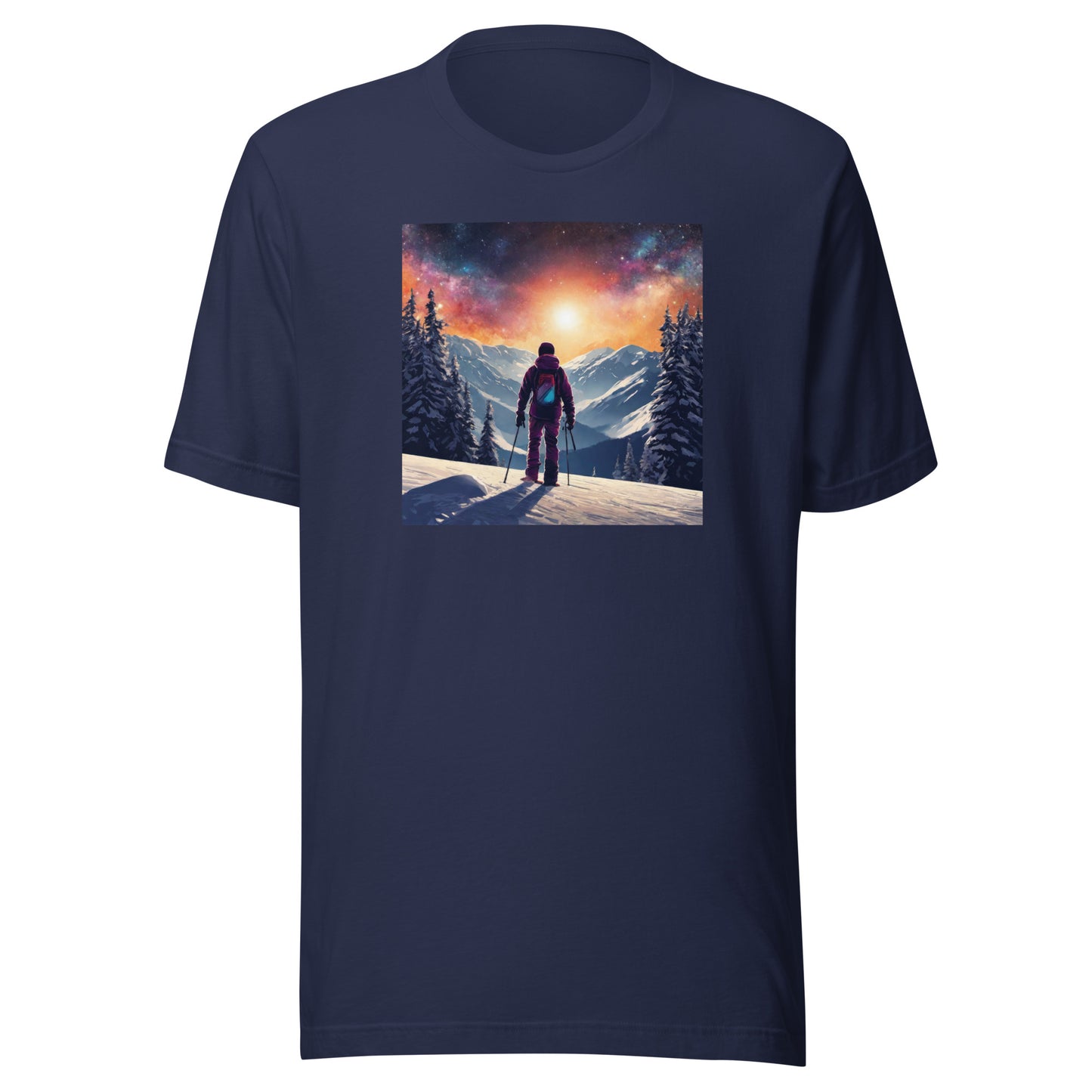 Peak of the Mountain Men's Skiing T-Shirt Navy