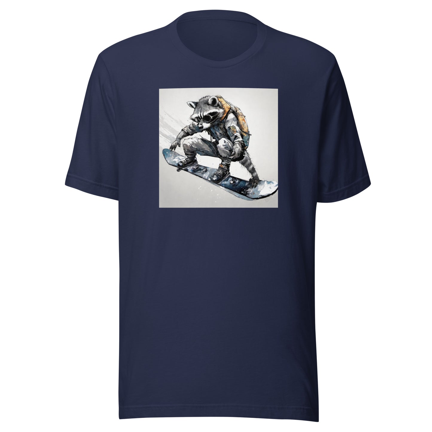 Raccoon Snowboarder Men's T-Shirt Navy