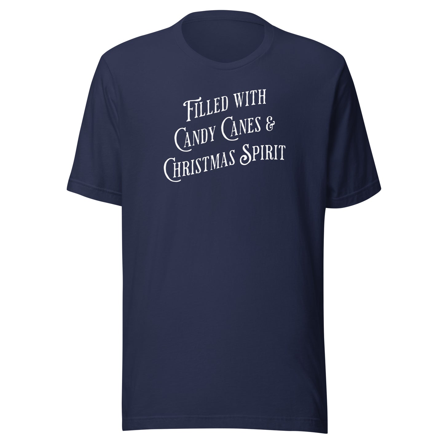 Filled with Candy Canes & Christmas Spirit Men's T-Shirt Navy