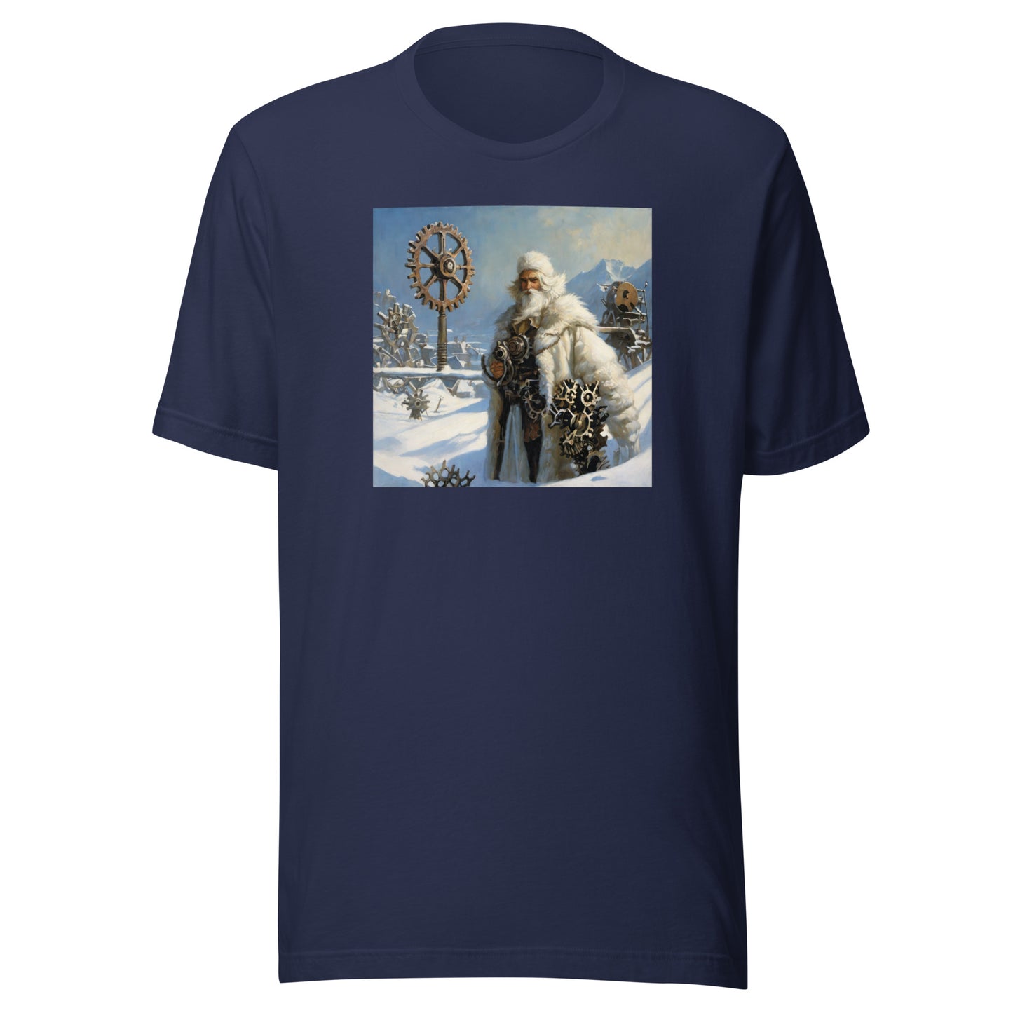 Frosty St Nick Santa Winter Christmas T-Shirt for Men Navy