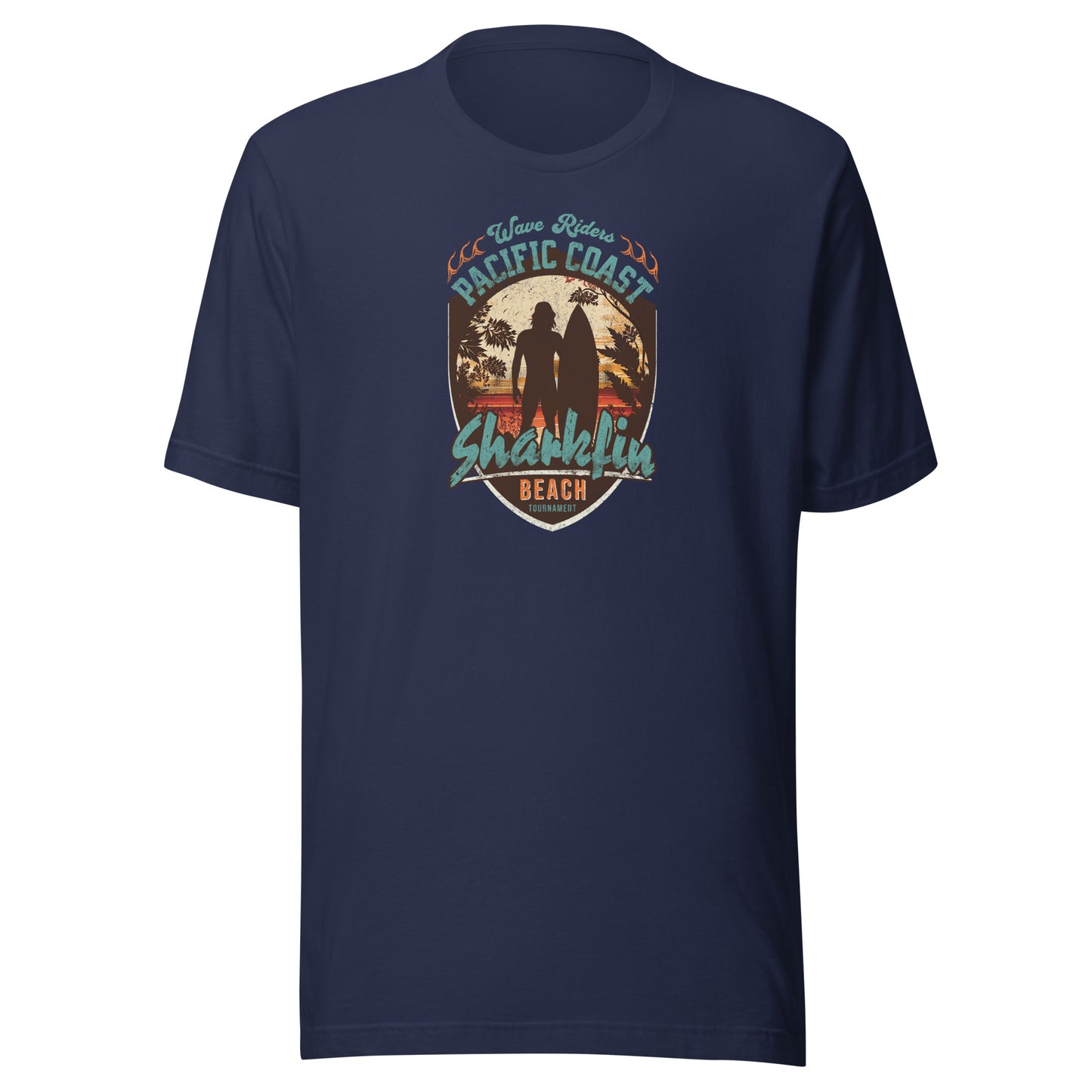 Pacific Coast Sharkfin Beach Men's T-Shirt Navy