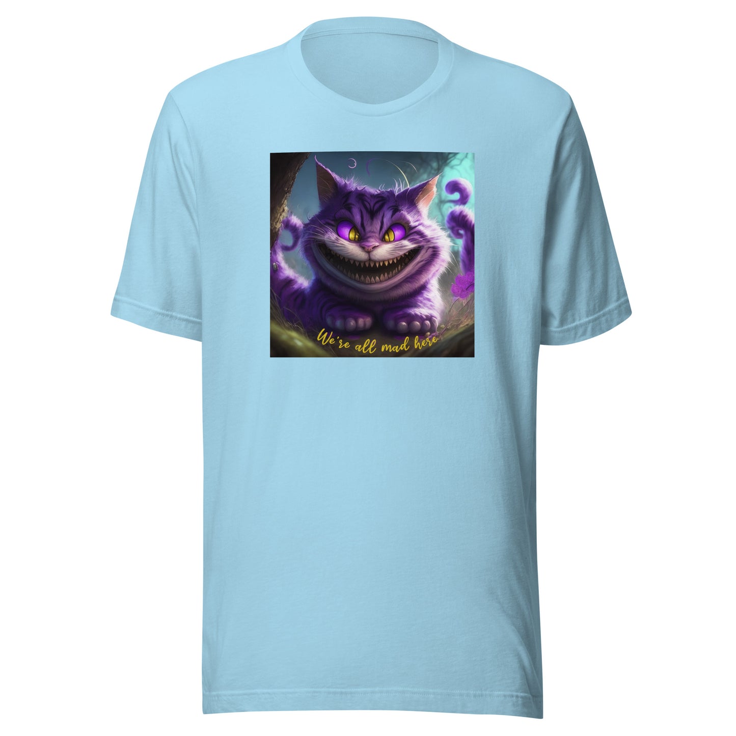 We're All Mad Here Cheshire Cat Men's T-Shirt Ocean Blue