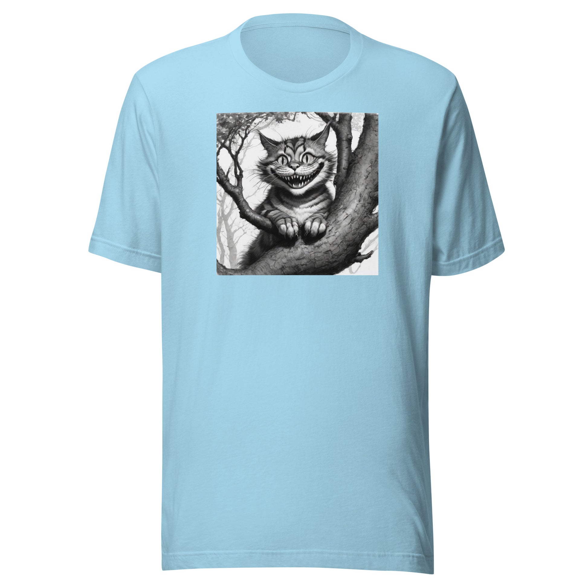 Cheshire Cat in a Tree Men's Alice in Wonderland T-Shirt Ocean Blue