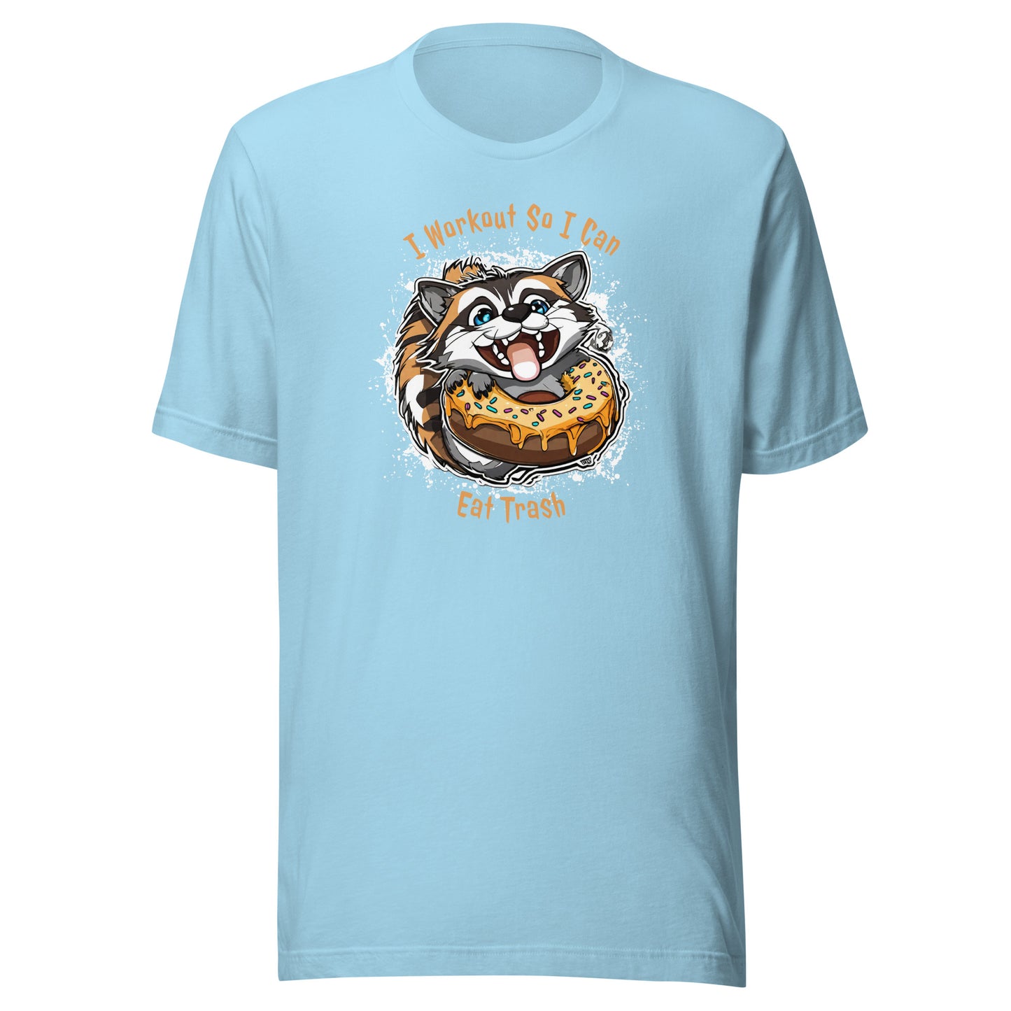 Raccoon Workout Men's Funny T-Shirt Ocean Blue