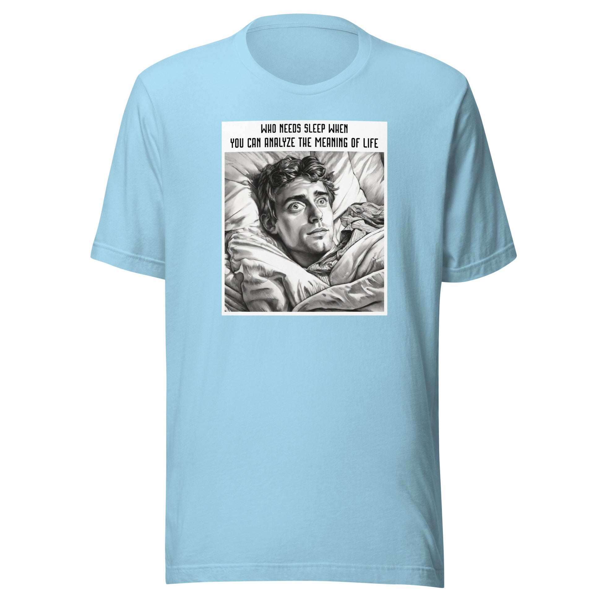 Late Night Analyzing Men's Funny T-Shirt Ocean Blue