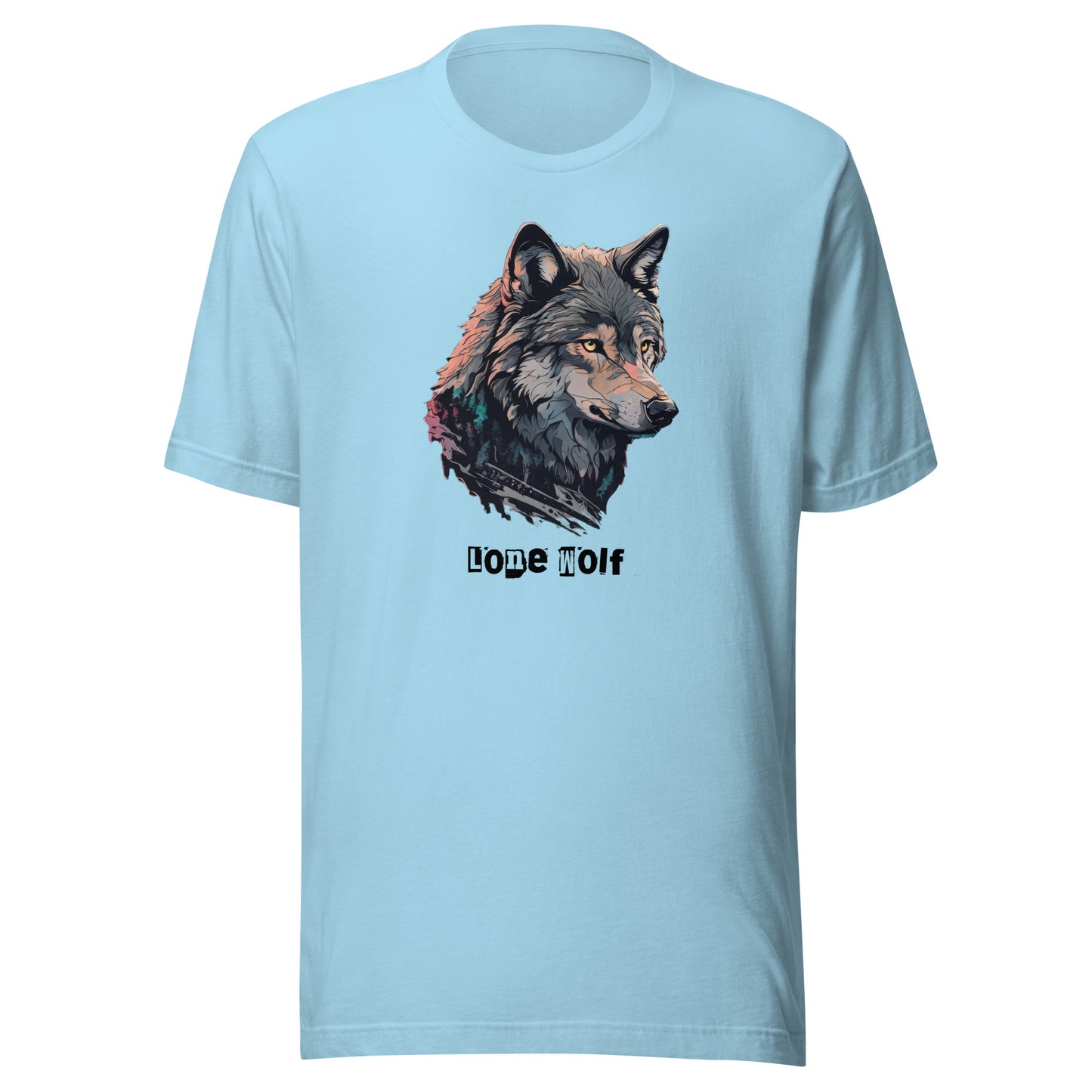 Lone Wolf Men's Funny T-Shirt Ocean Blue