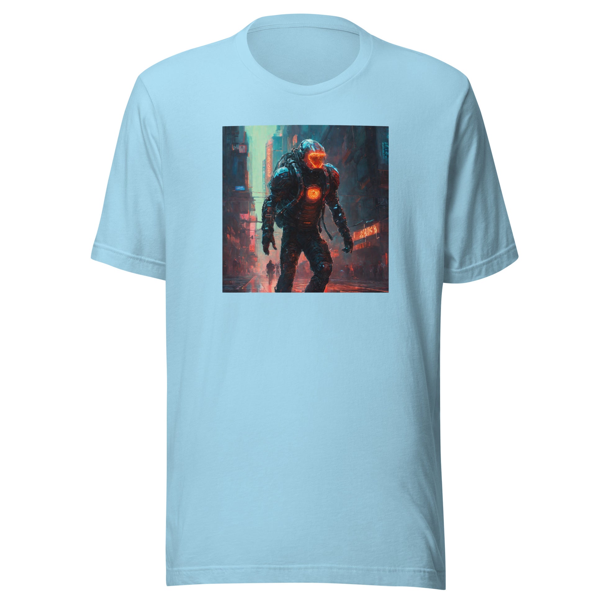 Futuristic Space Suit Men's Sci-Fi T-Shirt Ocean Blue