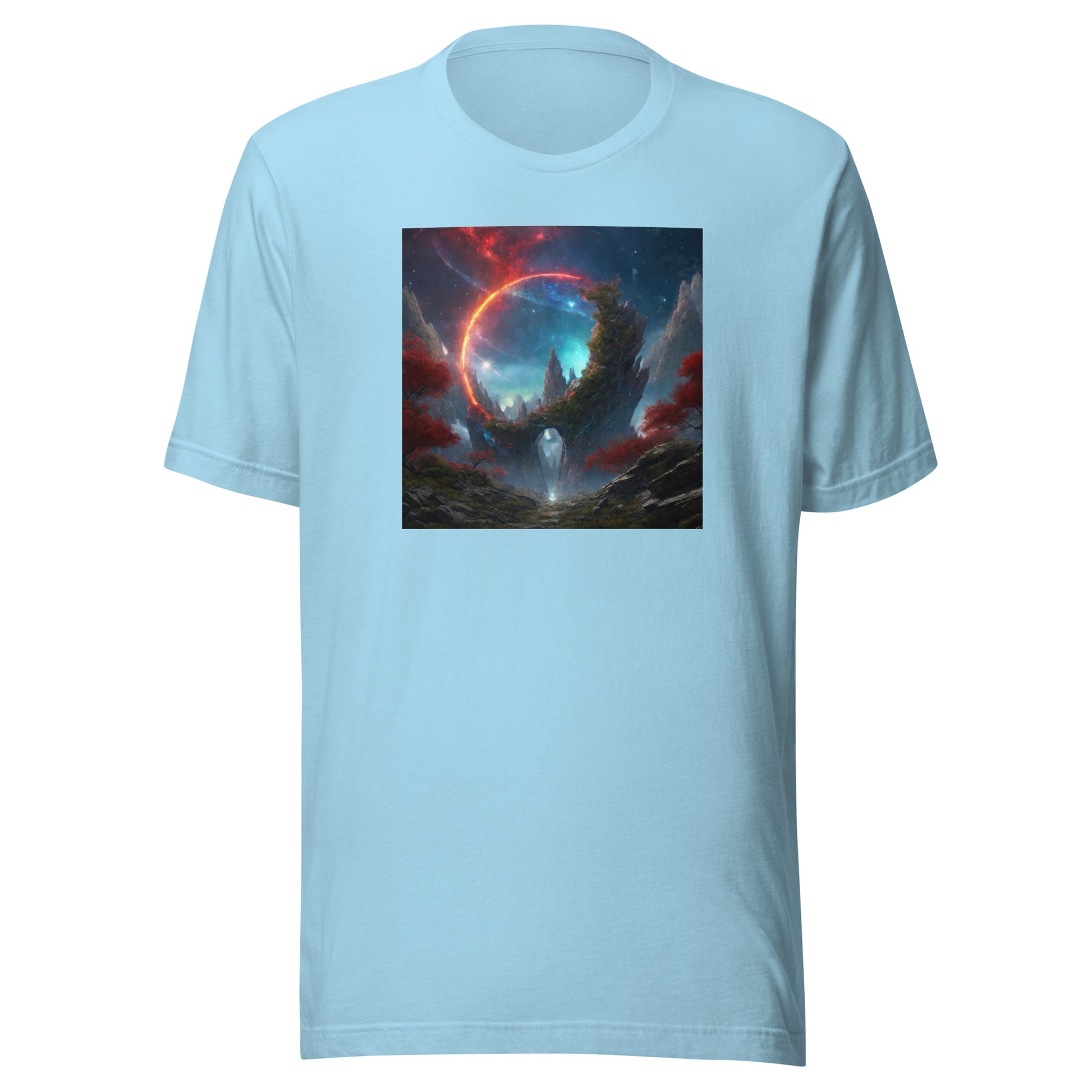 Ring of Fire Futuristic Landscape Men's Graphic Tee Ocean Blue