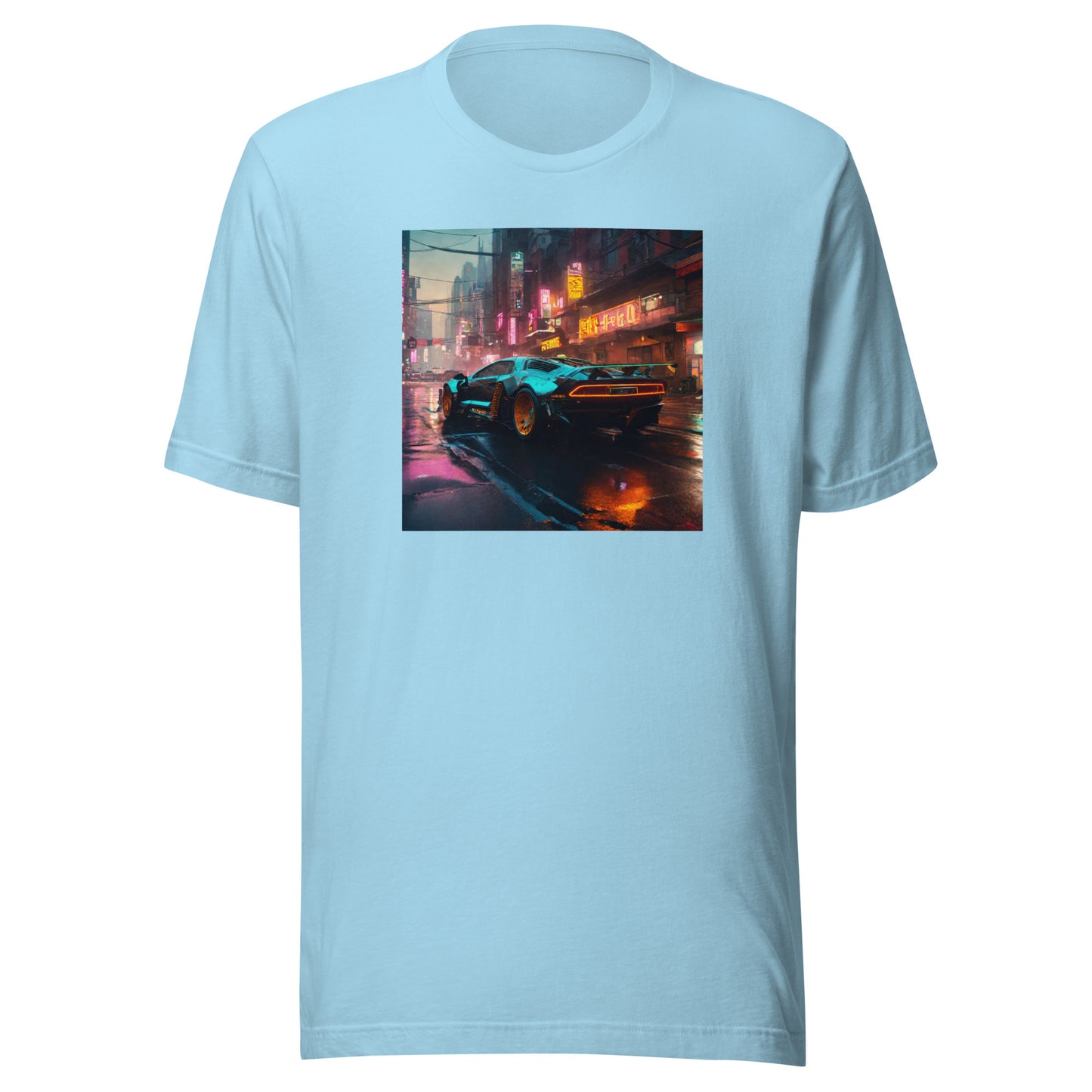 Cyberpunk Car Men's Futuristic T-Shirt Ocean Blue