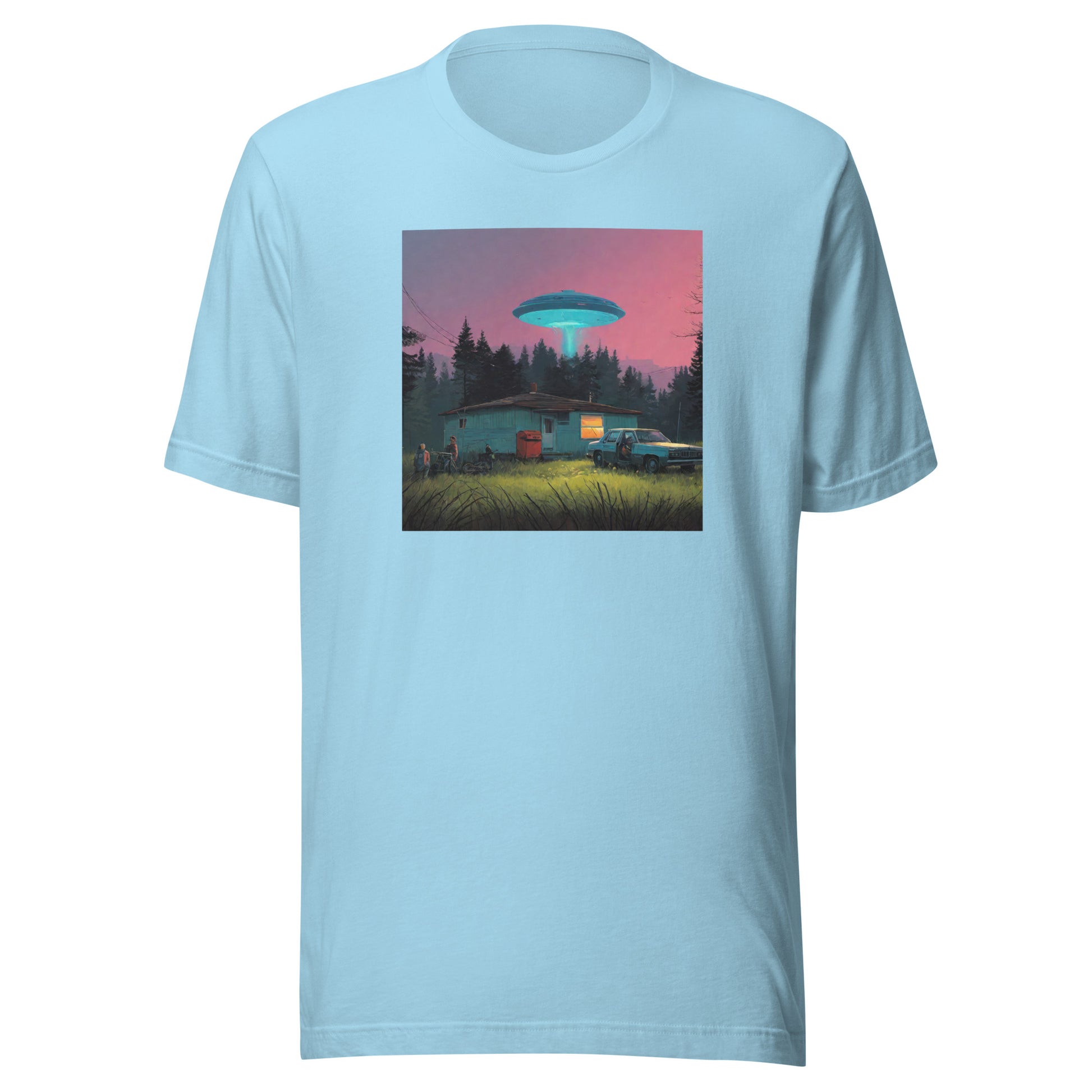 Backwoods Alien Abduction Men's Graphic Tee Ocean Blue