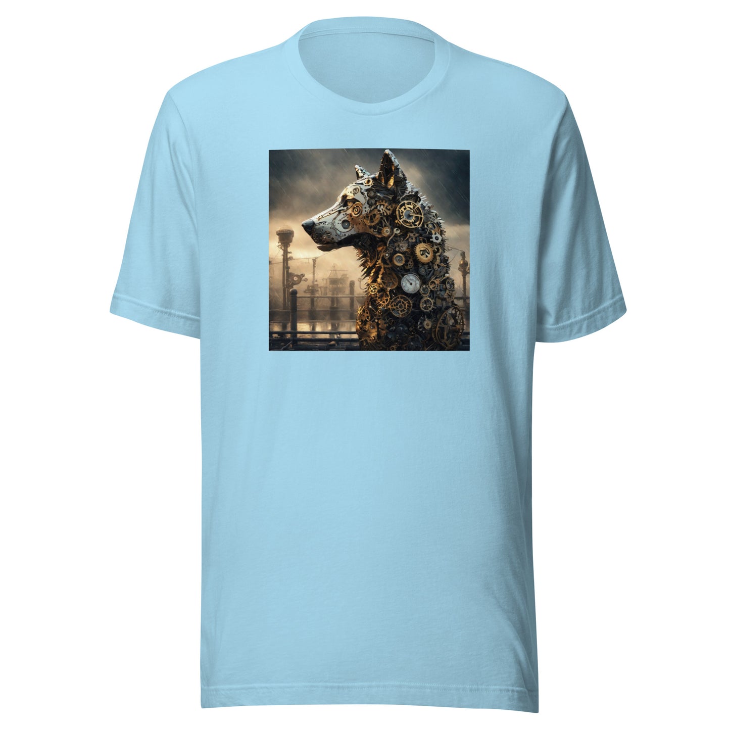 Clockwork Canine Men's SteampunkT-Shirt Ocean Blue