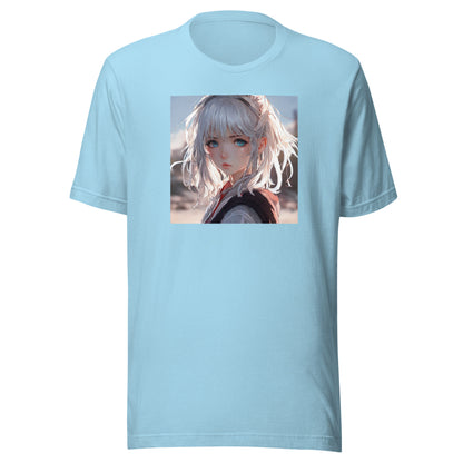 Sun-kissed Gaze Men's Anime Girl T-Shirt Ocean Blue