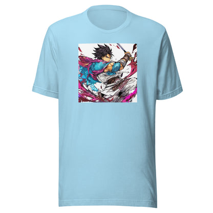 Mighty Fighter Men's Anime T-Shirt Ocean Blue