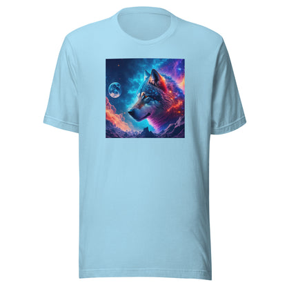 Majestic Wolf Men's Graphic Tee Ocean Blue