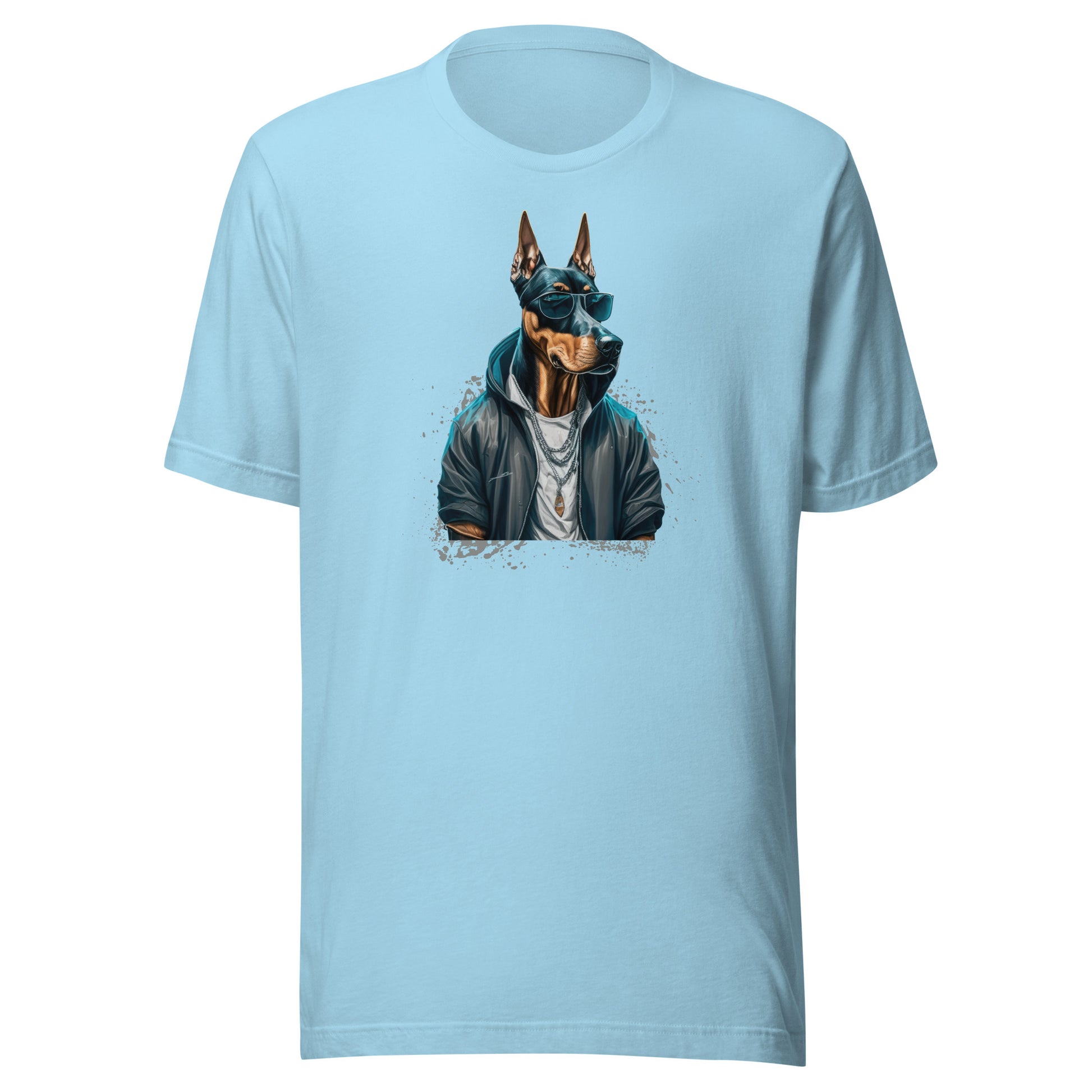 Dobermann in Shades Men's Dog Tee Ocean Blue