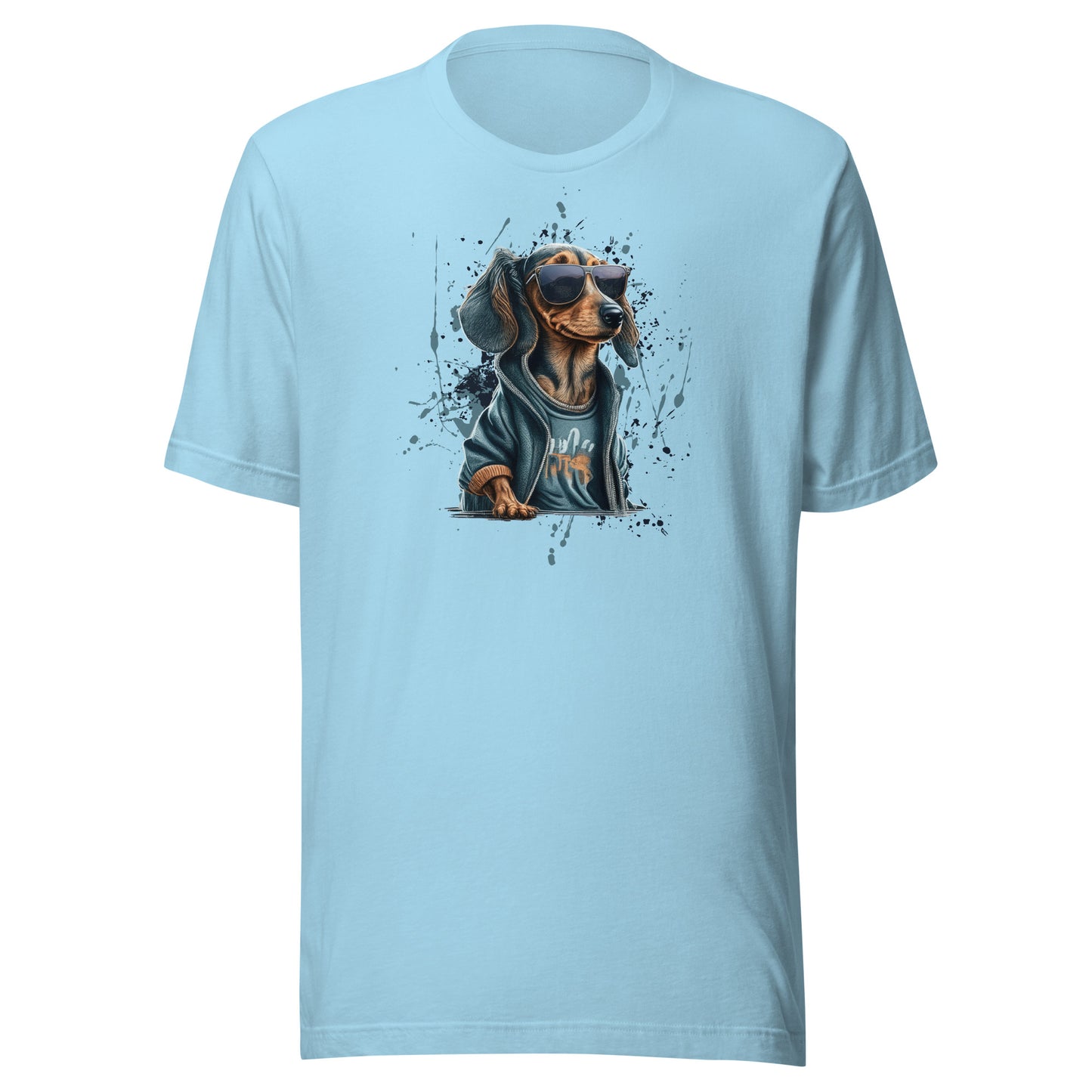 Cool Dachshund in Sunglasses Men's Dog T-Shirt Ocean Blue