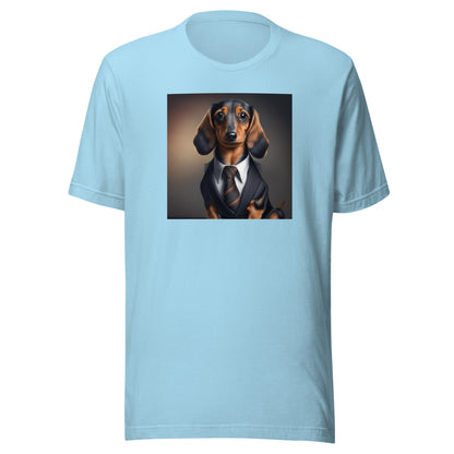 Dapper Dachshund Men's Dog Lover T-Shirt Ocean Blue