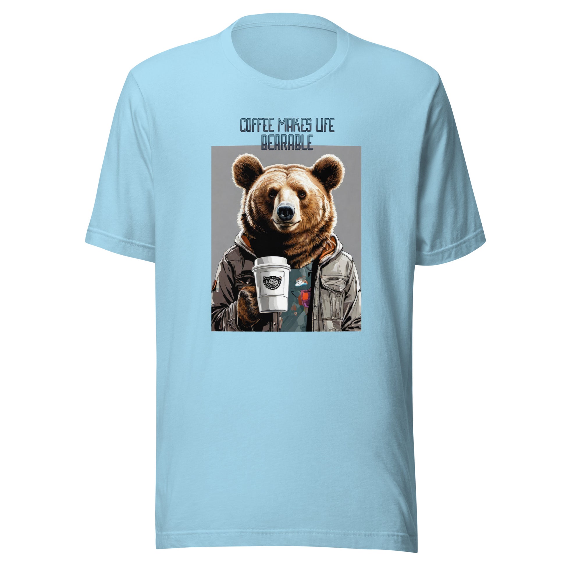 Coffee Makes Life Bearable Men's Funny T-Shirt Ocean Blue