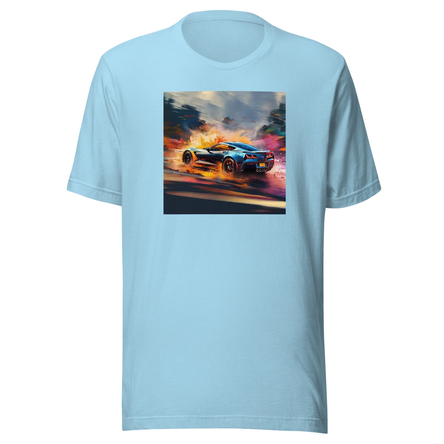 Colorful Corvette Men's Car T-Shirt Ocean Blue