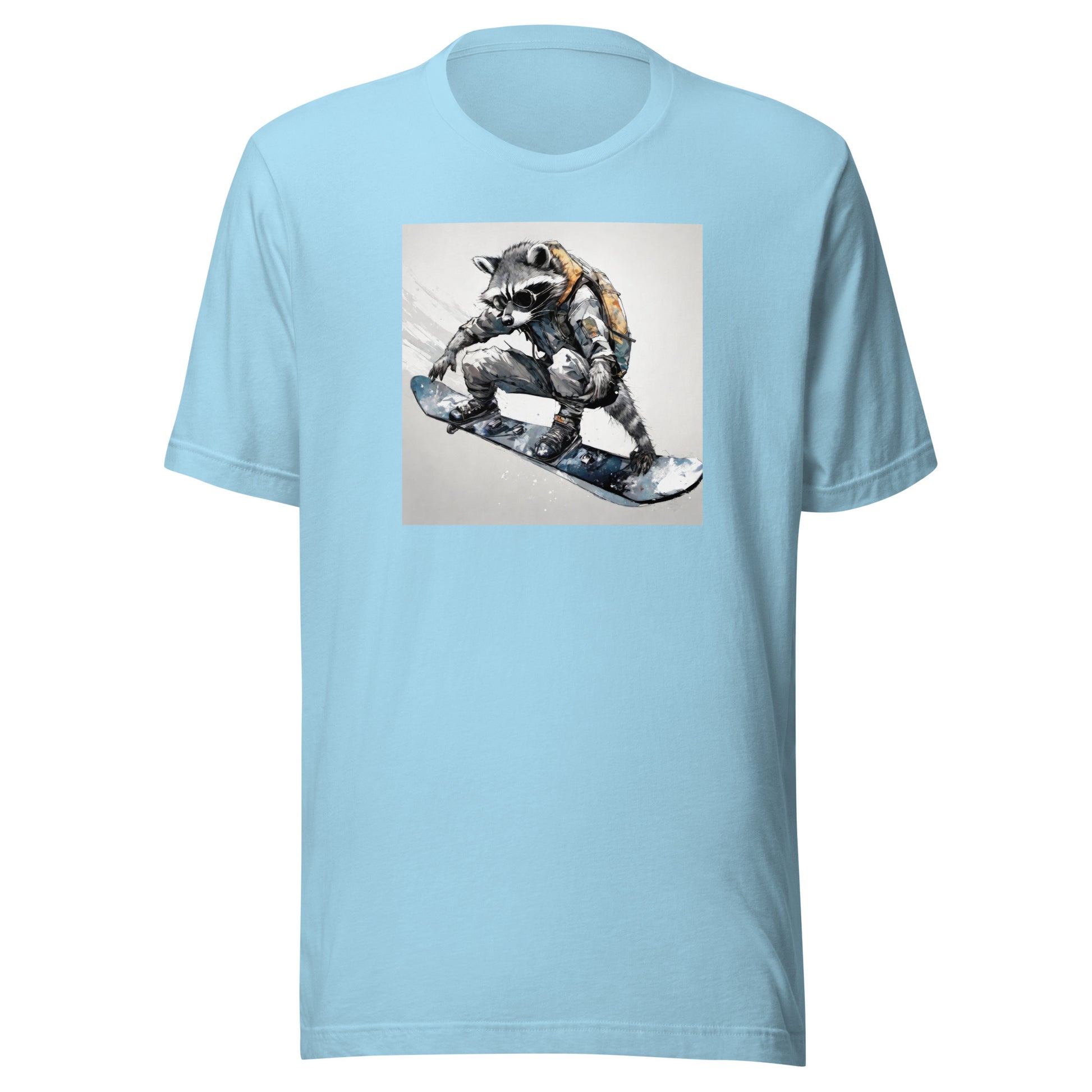 Raccoon Snowboarder Men's T-Shirt Ocean Blue