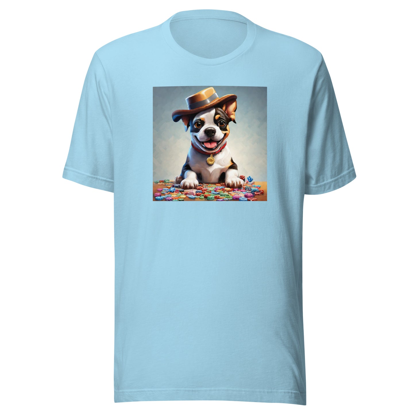 Lucky Dog Poker Night Men's T-Shirt Ocean Blue