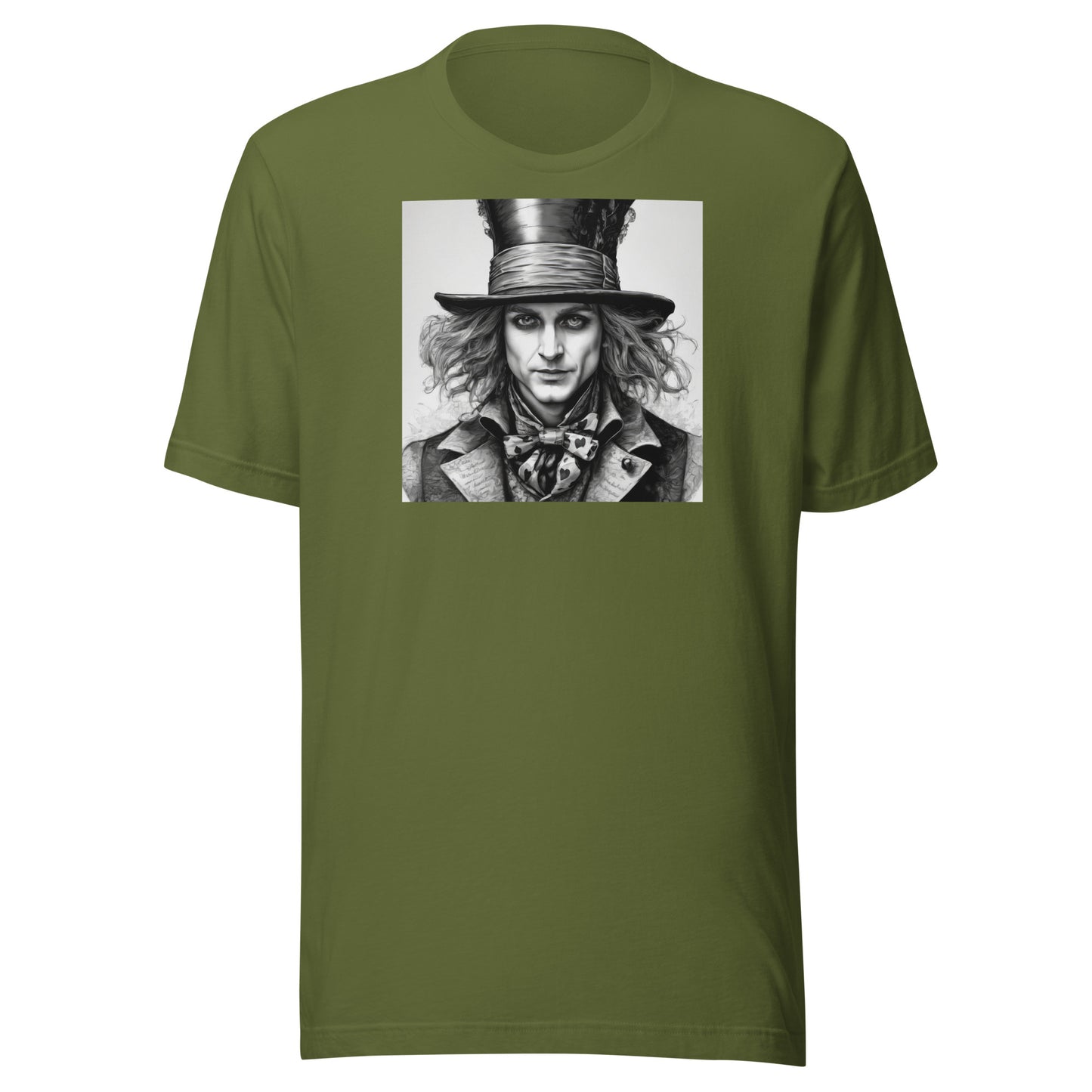 Serenely Eccentric Mad Hatter Men's T-Shirt Olive